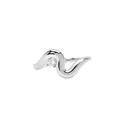 Mabina Anello wavy in argento con zircone regolabile 523511